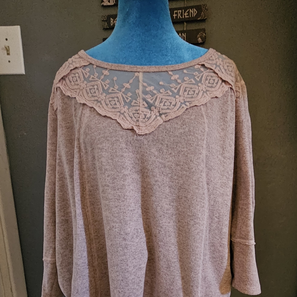 Pink Lace Detail Top